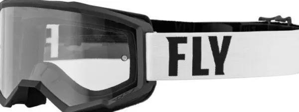 FLY RACING Focus Goggle Black/White - Clear Lens> Crossbrillen