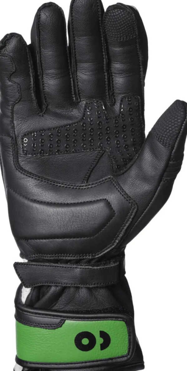 GMS GR-1 SF Gloves Black/White/Green> Motorhandschoenen