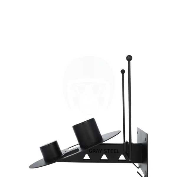 Gray Steel X7 Helmet & Gear wall mount Matt Black> Cadeaus Voor Motorrijders|Helm Houder & Kapstok