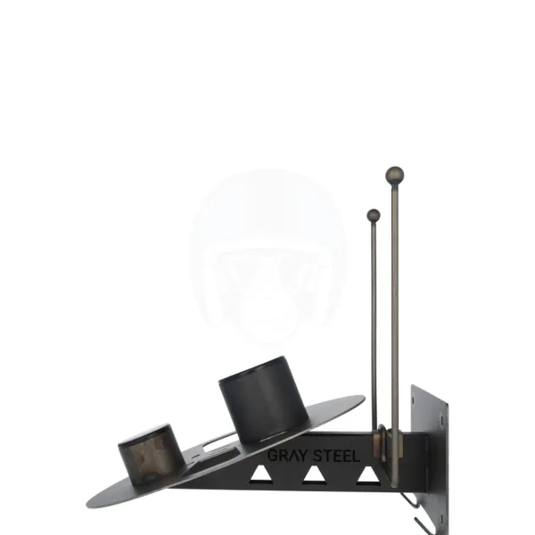 Gray Steel X7 Helmet & Gear wall mount Gun Metal> Cadeaus Voor Motorrijders|Helm Houder & Kapstok