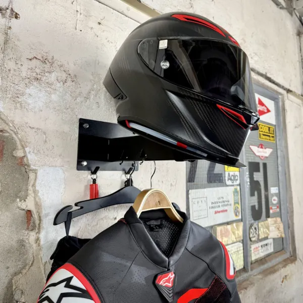 Gray Steel X5 Helmet & Gear wall mount Matt Black> Cadeaus Voor Motorrijders|Helm Houder & Kapstok