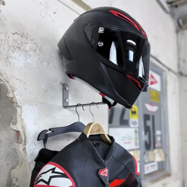 Gray Steel X3 Helmet & Gear wall mount Gun Metal> Cadeaus Voor Motorrijders|Helm Houder & Kapstok