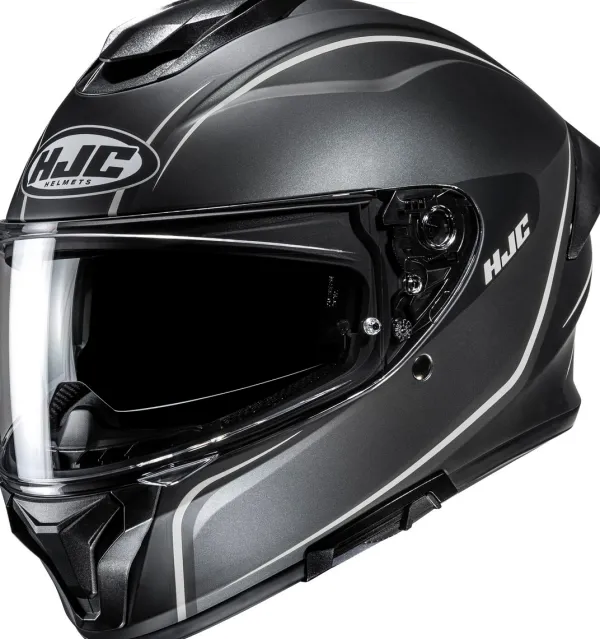 HJC C71 Quez Black/White 120> Integraalhelmen|Helmen Met Zonnevizier
