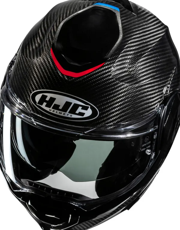 HJC F100 Carbon Stan Black/Blue 185> Systeemhelmen|Helmen Met Zonnevizier