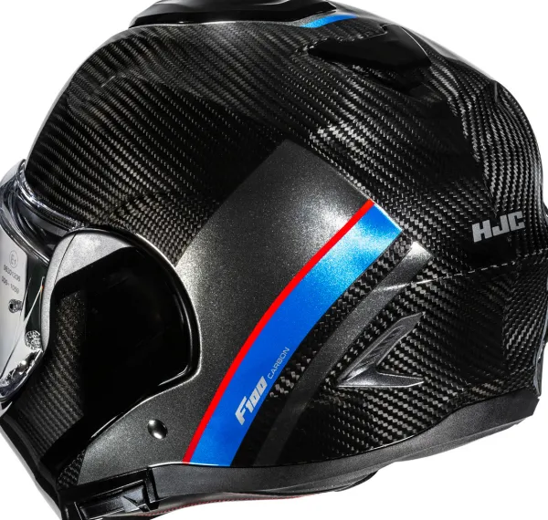 HJC F100 Carbon Stan Black/Blue 185> Systeemhelmen|Helmen Met Zonnevizier