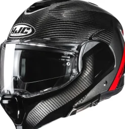HJC F100 Carbon Stan Black/Red 183> Systeemhelmen|Helmen Met Zonnevizier