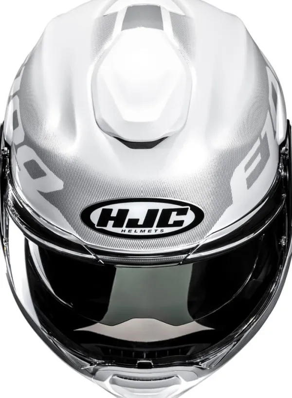 HJC F100 Hetal White/Grey 280> Systeemhelmen|Helmen Met Zonnevizier