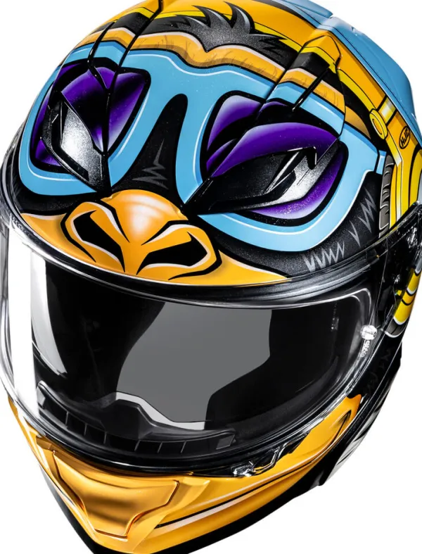 HJC F71 Monkey DJ Blue/Yellow 588> Integraalhelmen|Helmen Met Zonnevizier