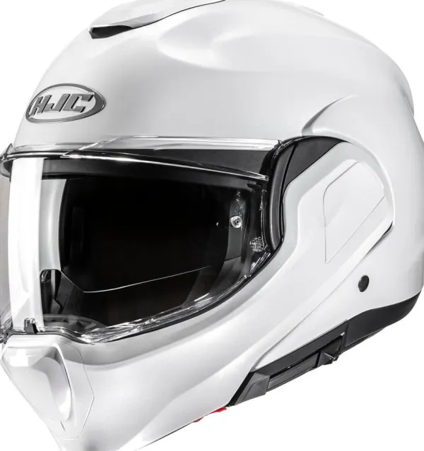 HJC F100 Pearl White 202> Systeemhelmen|Helmen Met Zonnevizier