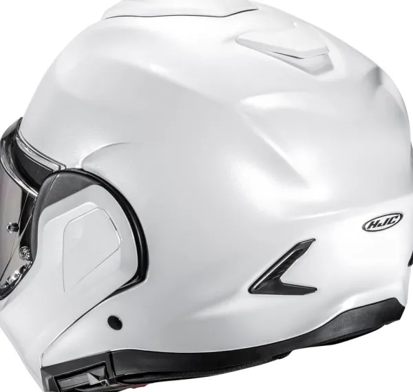 HJC F100 Pearl White 202> Systeemhelmen|Helmen Met Zonnevizier