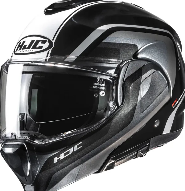 HJC F100 Reff Black/Grey 180> Systeemhelmen|Helmen Met Zonnevizier