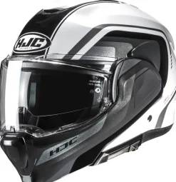 HJC F100 Reff White/Black 210> Systeemhelmen|Helmen Met Zonnevizier