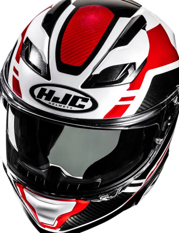 HJC F71 Tozz White/Red 231> Integraalhelmen|Helmen Met Zonnevizier