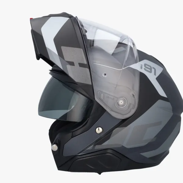 HJC i91 Carst Black/Grey> Systeemhelmen|Helmen Met Zonnevizier