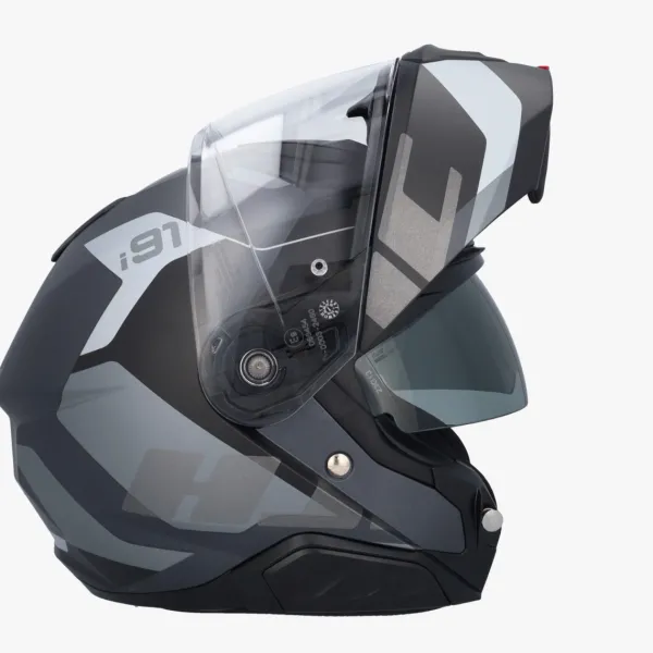 HJC i91 Carst Black/Grey> Systeemhelmen|Helmen Met Zonnevizier