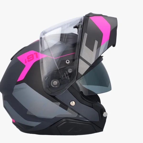 HJC i91 Carst Grey/Pink> Systeemhelmen|Helmen Met Zonnevizier