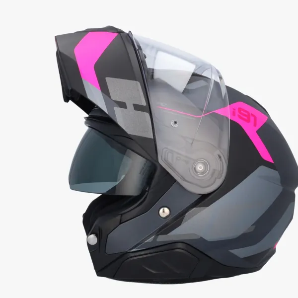 HJC i91 Carst Grey/Pink> Systeemhelmen|Helmen Met Zonnevizier