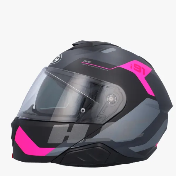 HJC i91 Carst Grey/Pink> Systeemhelmen|Helmen Met Zonnevizier