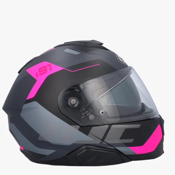HJC i91 Carst Grey/Pink> Systeemhelmen|Helmen Met Zonnevizier
