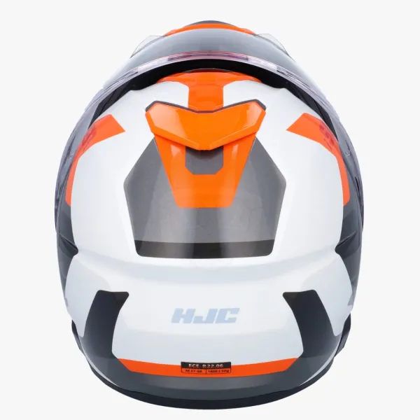 HJC i91 Carst White/Orange> Systeemhelmen|Helmen Met Zonnevizier