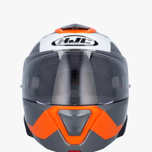 HJC i91 Carst White/Orange> Systeemhelmen|Helmen Met Zonnevizier