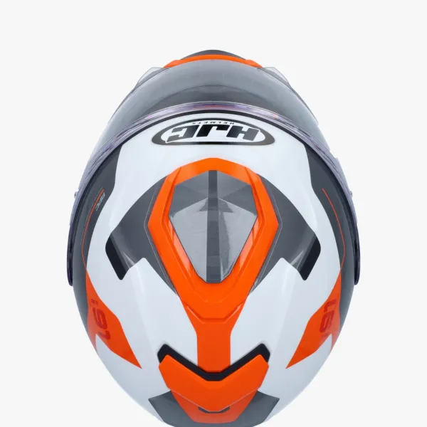 HJC i91 Carst White/Orange> Systeemhelmen|Helmen Met Zonnevizier