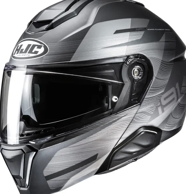 HJC i91 Dusk Black/Grey 180> Systeemhelmen|Helmen Met Zonnevizier