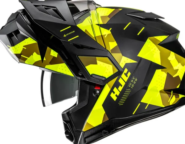HJC i80 Roki Black/Yellow 170> Systeemhelmen|Helmen Met Zonnevizier