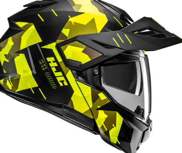 HJC i80 Roki Black/Yellow 170> Systeemhelmen|Helmen Met Zonnevizier