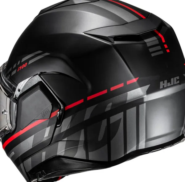 HJC i100 Sysma Black/Red 138> Systeemhelmen|Helmen Met Zonnevizier
