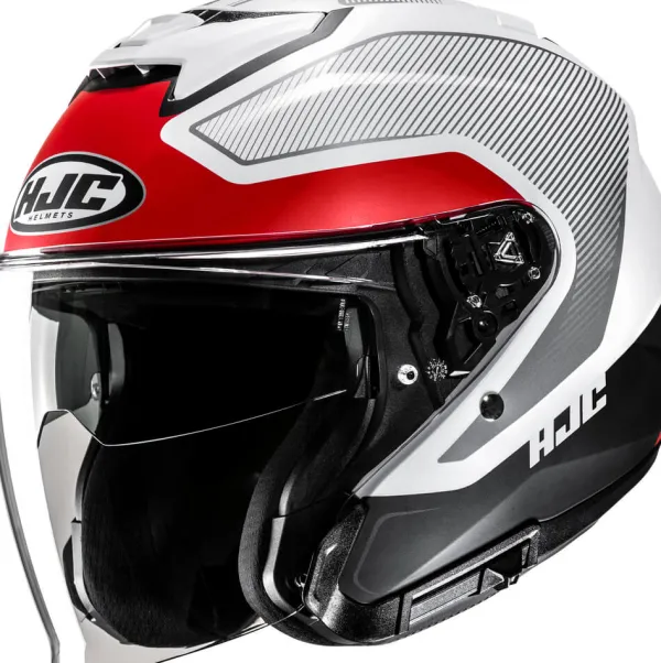 HJC i31 Tevis White/Red 231> Helmen Met Zonnevizier|Bluetooth Helmen