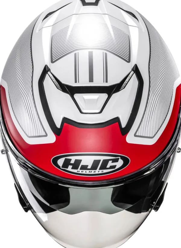HJC i31 Tevis White/Red 231> Helmen Met Zonnevizier|Bluetooth Helmen