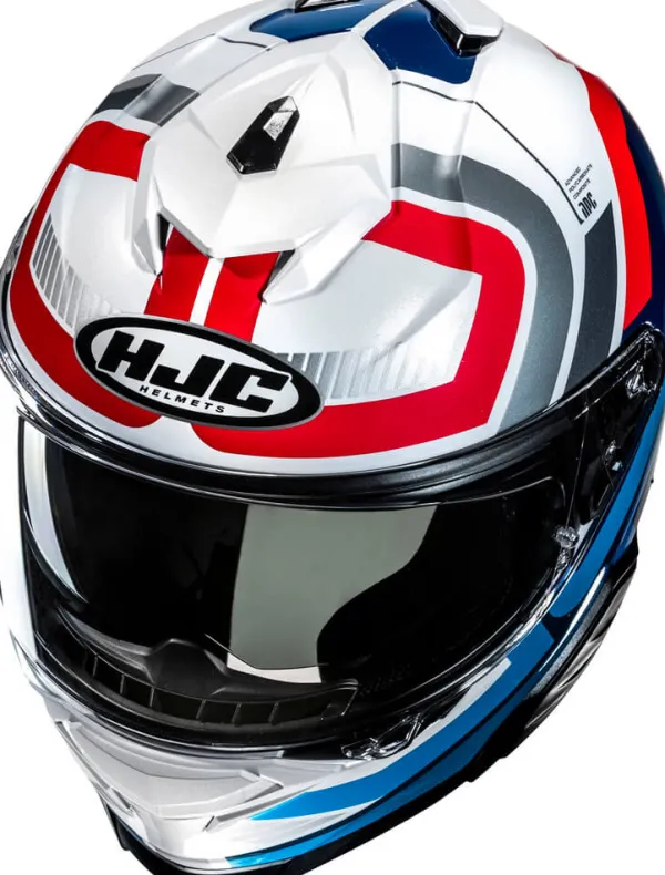 HJC i71 Viz Blue/Red 532> Integraalhelmen|Helmen Met Zonnevizier