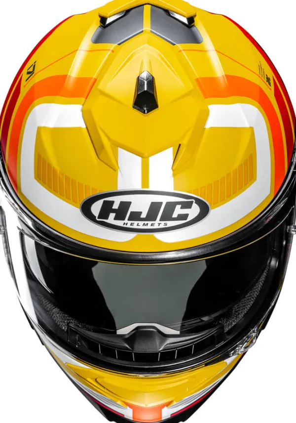 HJC i71 Viz Yellow/Red 738> Integraalhelmen|Helmen Met Zonnevizier