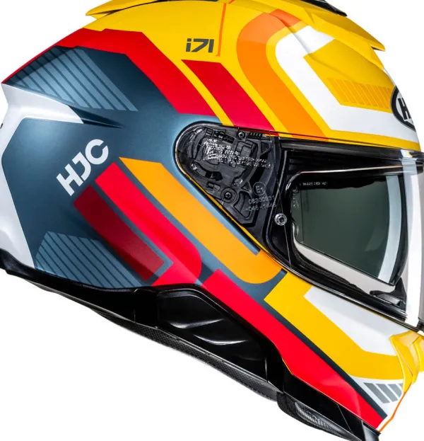 HJC i71 Viz Yellow/Red 738> Integraalhelmen|Helmen Met Zonnevizier