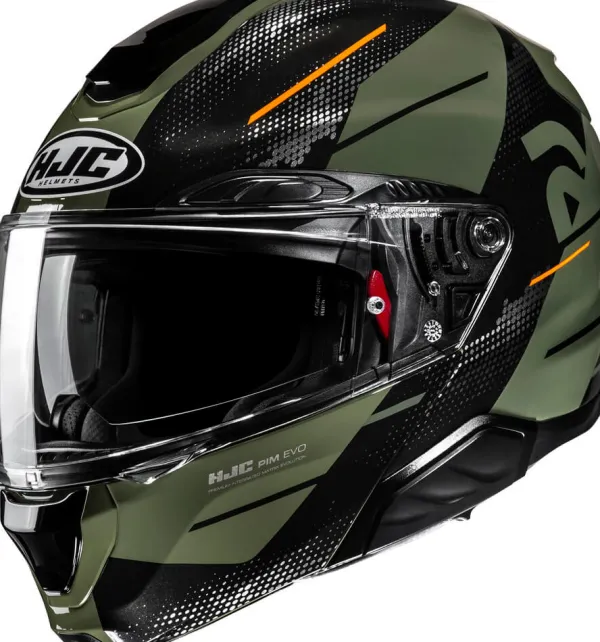 HJC RPHA-91 Blat Green/Orange 413> Systeemhelmen|Helmen Met Zonnevizier