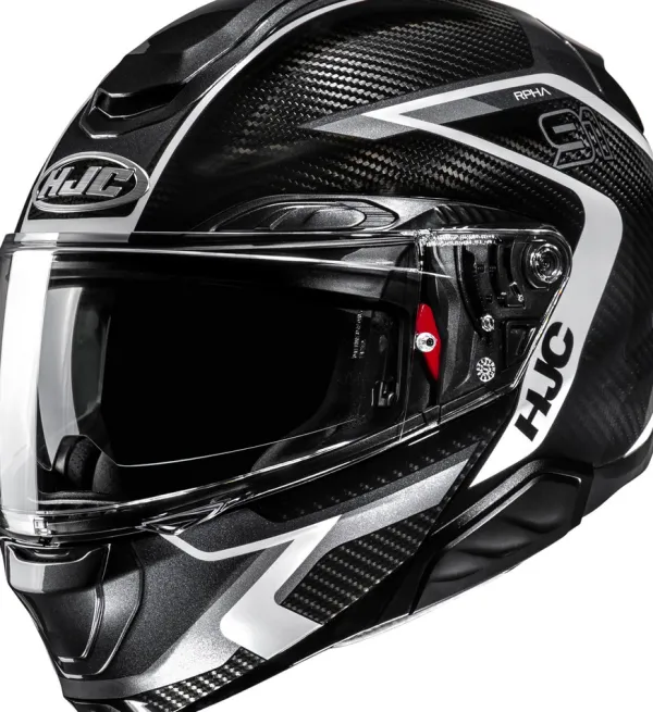 HJC RPHA-91 Carbon Grey/White 828> Systeemhelmen|Helmen Met Zonnevizier