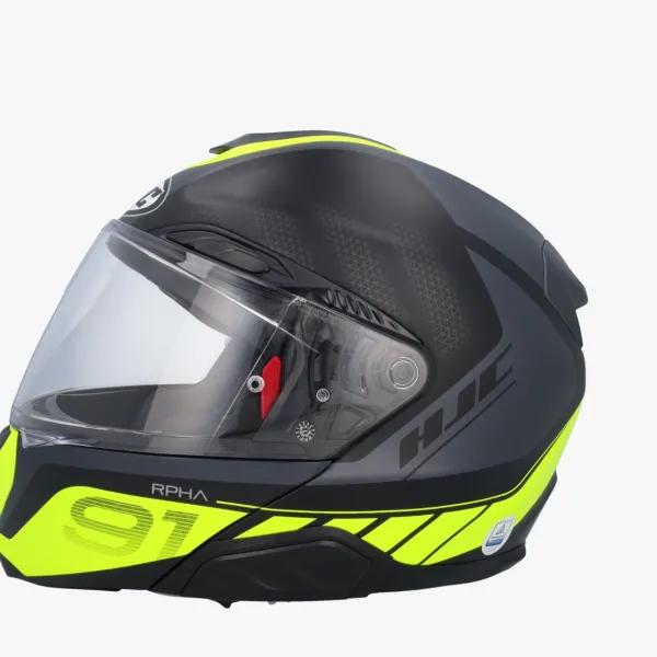 HJC RPHA-91 Rafino Black/Yellow 178> Systeemhelmen|Helmen Met Zonnevizier