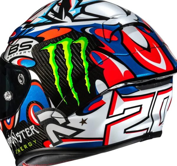 HJC RPHA-1 V2 Carbon Quartararo Le Mans III White/Blue 253> Helmen Met Zonnevizier|Race Helmen