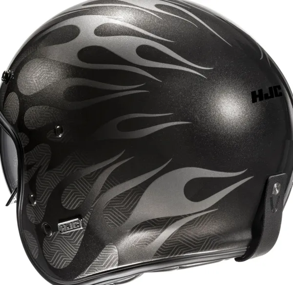HJC V31 Firo Black/Grey 180> Retro Helmen|Helmen Met Zonnevizier