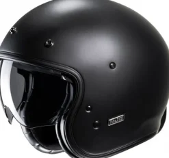 HJC V31 Flat Black 111> Retro Helmen|Helmen Met Zonnevizier