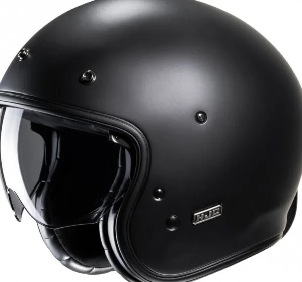 HJC V31 Flat Black 111> Retro Helmen|Helmen Met Zonnevizier