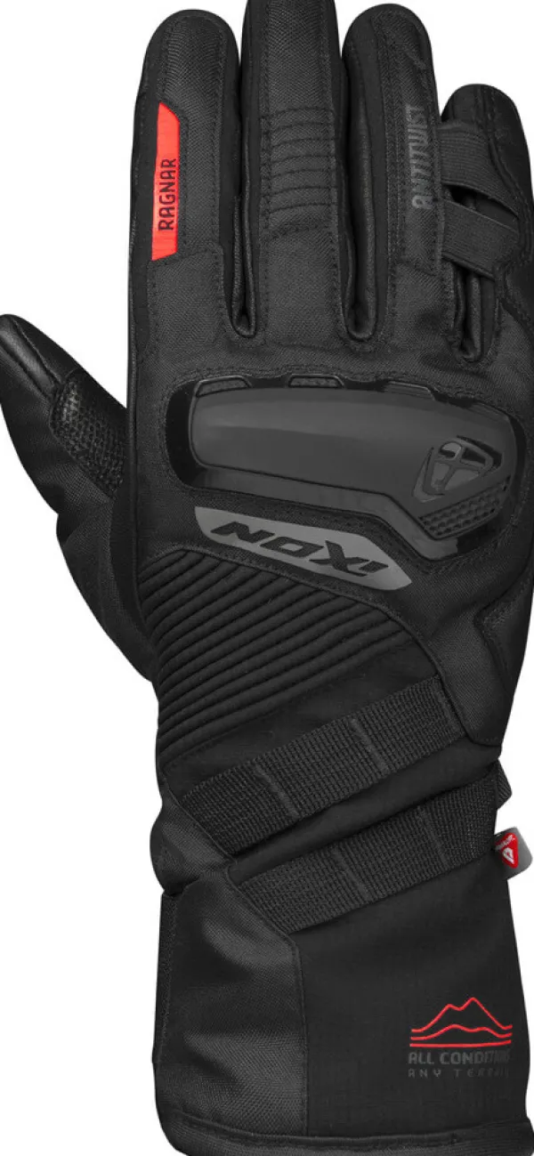 Ixon Pro Ragnar Gloves Black/Bright Red 1117> Motorhandschoenen