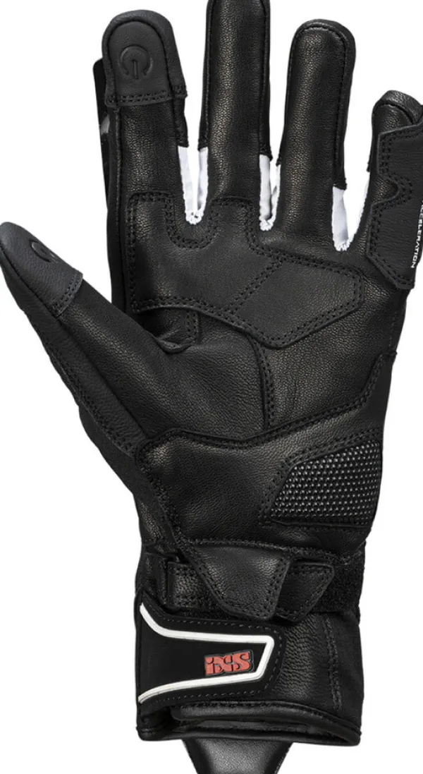 iXS Rapid-STX 1.0 Gloves Black/White/Red> Motorhandschoenen