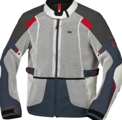 iXS Tourster-BigAir 1.0 Motorjas Light Gray/Blue/Red> Motorjassen