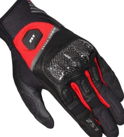 LS2 Atom Man Gloves Black Red> Motorhandschoenen
