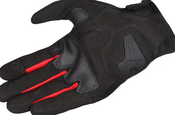 LS2 Atom Man Gloves Black Red> Motorhandschoenen