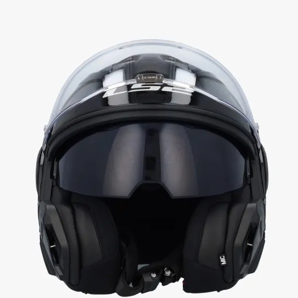 LS2 FF910 Advant II Solid Gloss Black> Systeemhelmen|Helmen Met Zonnevizier