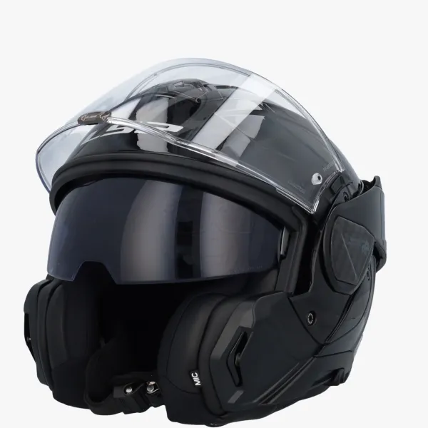 LS2 FF910 Advant II Solid Gloss Black> Systeemhelmen|Helmen Met Zonnevizier