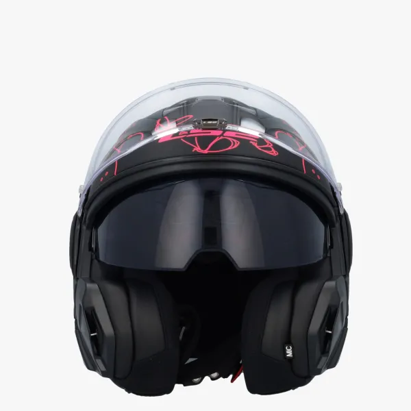 LS2 FF910 Advant II Sophia Black Pink> Systeemhelmen|Helmen Met Zonnevizier